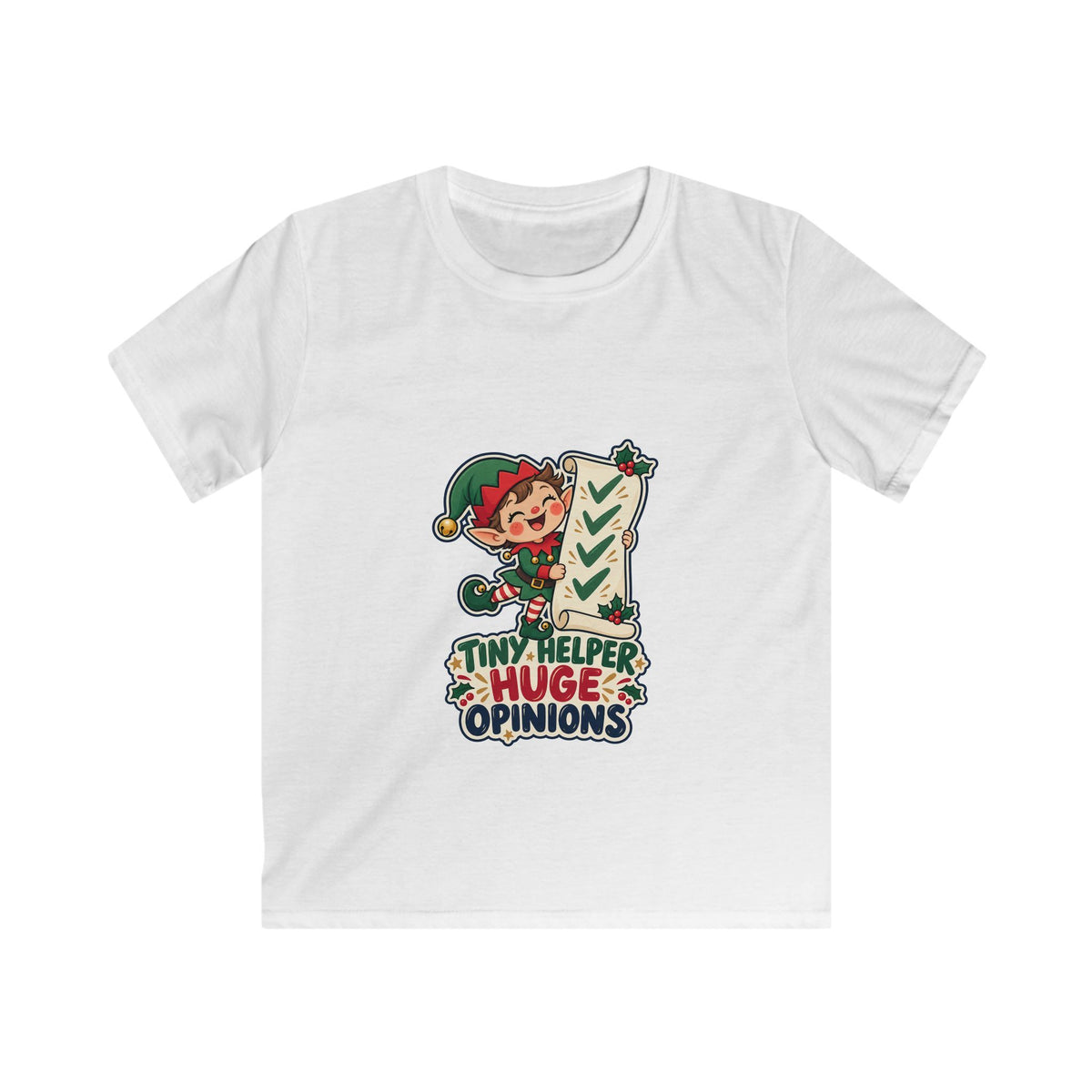 Tiny Helper, Huge Opinions | Original Kids T-Shirt | Christmas Gift | Banterpip