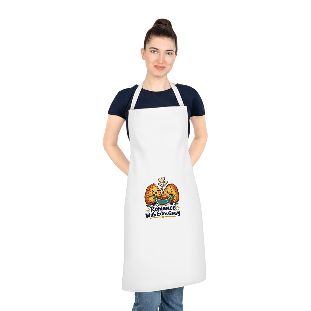 Cooking Apron, Romance With Extra Gravy, White