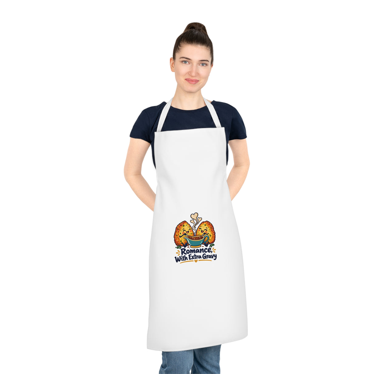 Cooking Apron, Romance With Extra Gravy, White